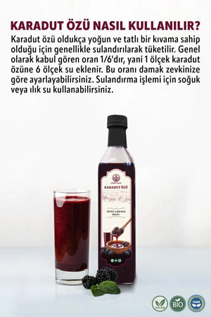 Katkısız %100 Doğal Karadut Özü (PESTİSİT & AĞIR METAL IÇERMEZ ANALİZLİ) 700 gr Apayrı Yaşam
