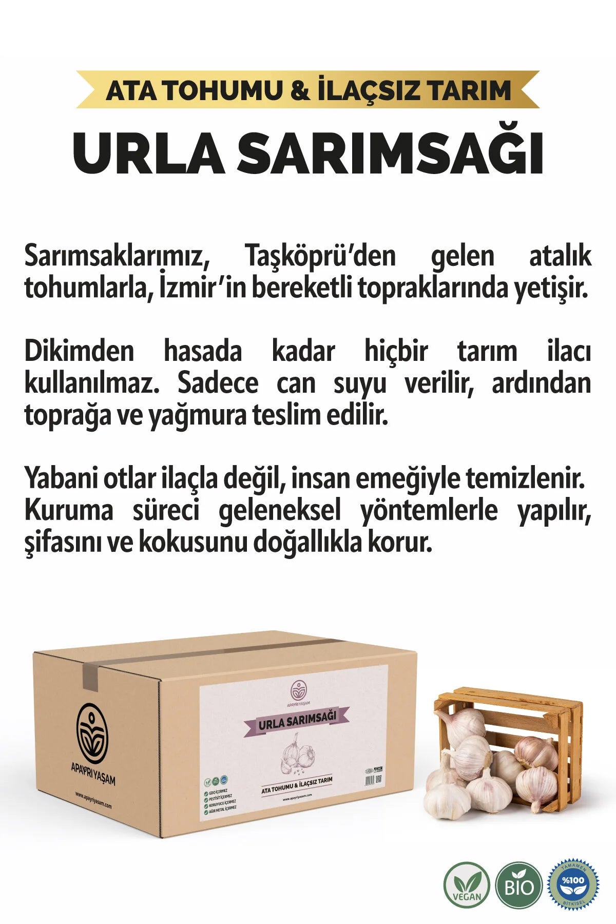 %100 Doğal Urla Sarımsak 1000gr
