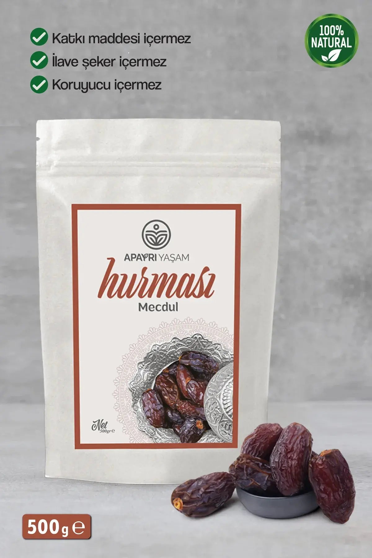 Mecdul Hurması Medine'den %100 Doğal Bio Hurma 500gr Apayrı Yaşam