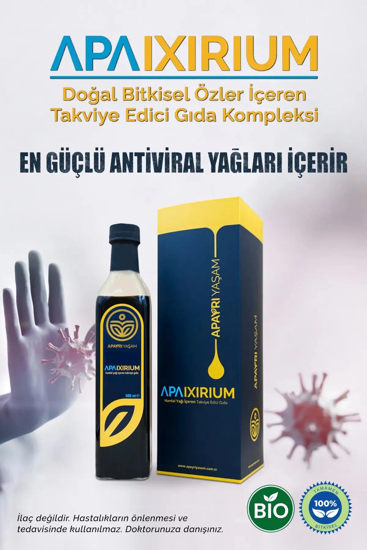 Doğal Bitkisel Özler İçeren Takviye Edici Gıda Kompleksi - 500 mL Apayrı Yaşam