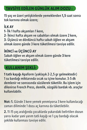 Doğal İçeriklerle Zenginleştirilmiş Apaform Çayı 1 Aylık Apayrı Yaşam