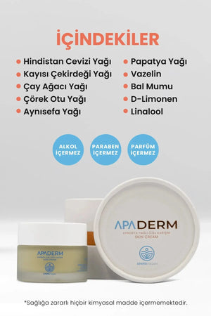 Sedef, Egzama, Ayak Mantarı, Kaşıntı, Kurdeşen Doğal Cilt Kremi Apaderm Apayrı Yaşam