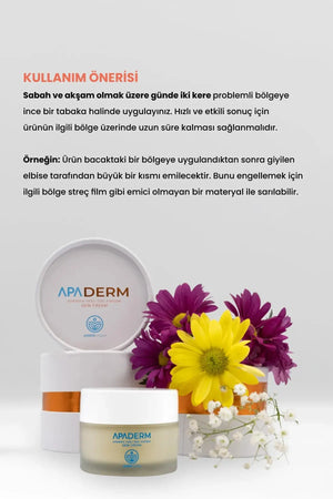 Sedef, Egzama, Ayak Mantarı, Kaşıntı, Kurdeşen Doğal Cilt Kremi Apaderm Apayrı Yaşam