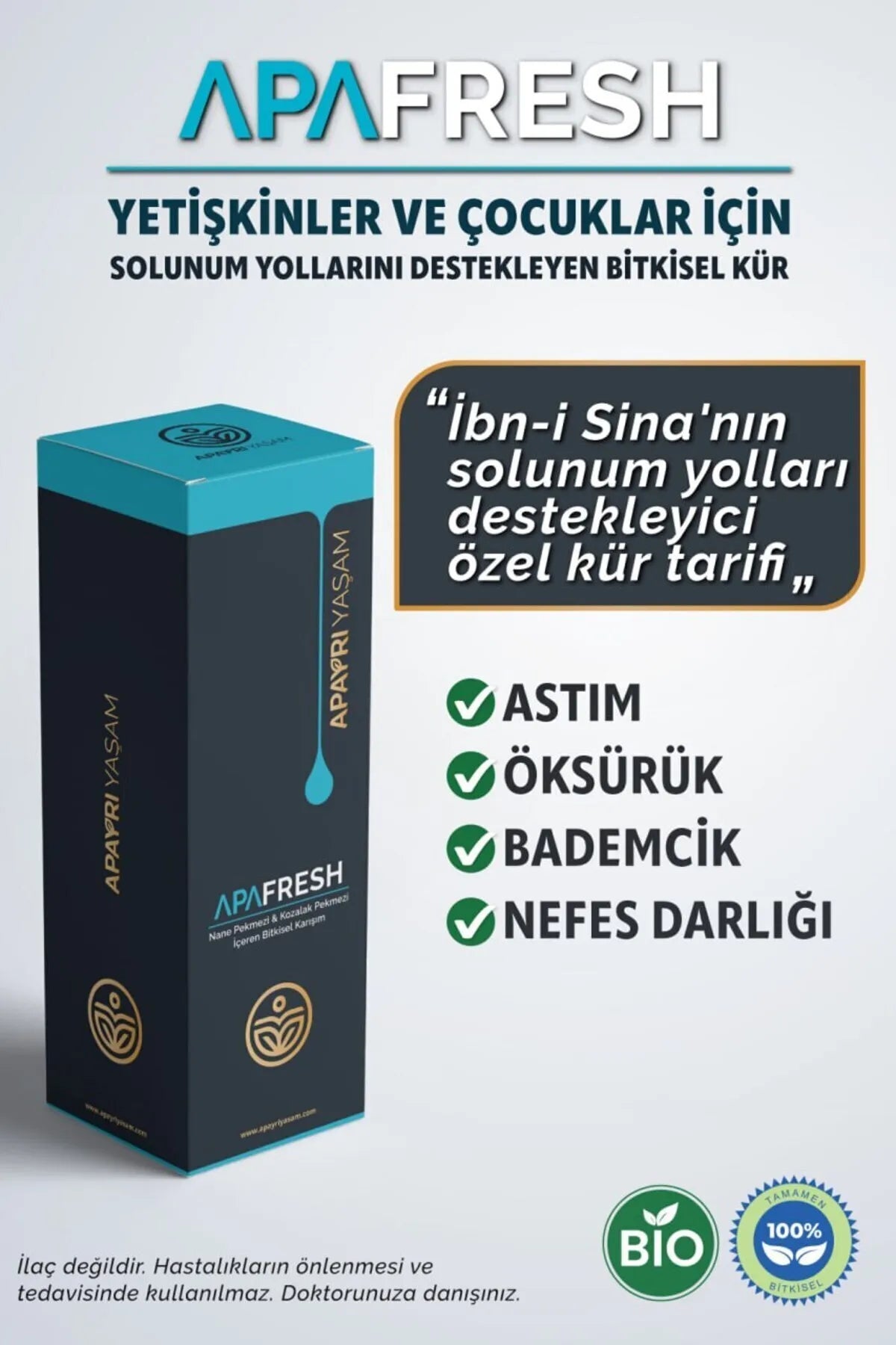 Kronik Öksürük, Alerjik Rinit, Astım, Koah, Boğaz Ağrısı İçin Bio Şurup