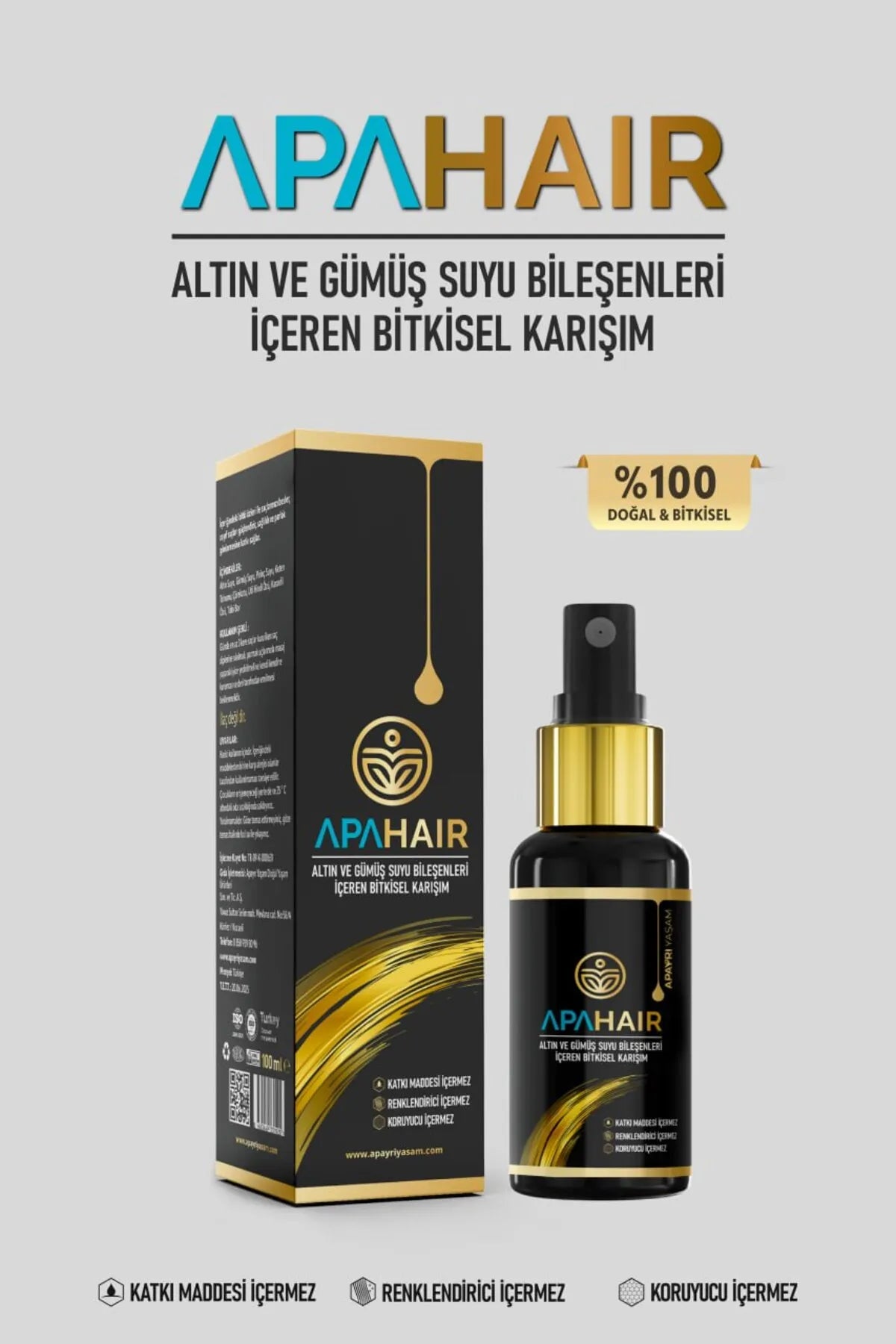 Saç Dökülmesi, Kepek, Seboreik Dermatit Onarıcı, Saç Gürleştirici Bio Saç Kürü %100 Doğal Apahair